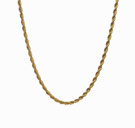 Collar de Cuerda con Cadena - Color Oro