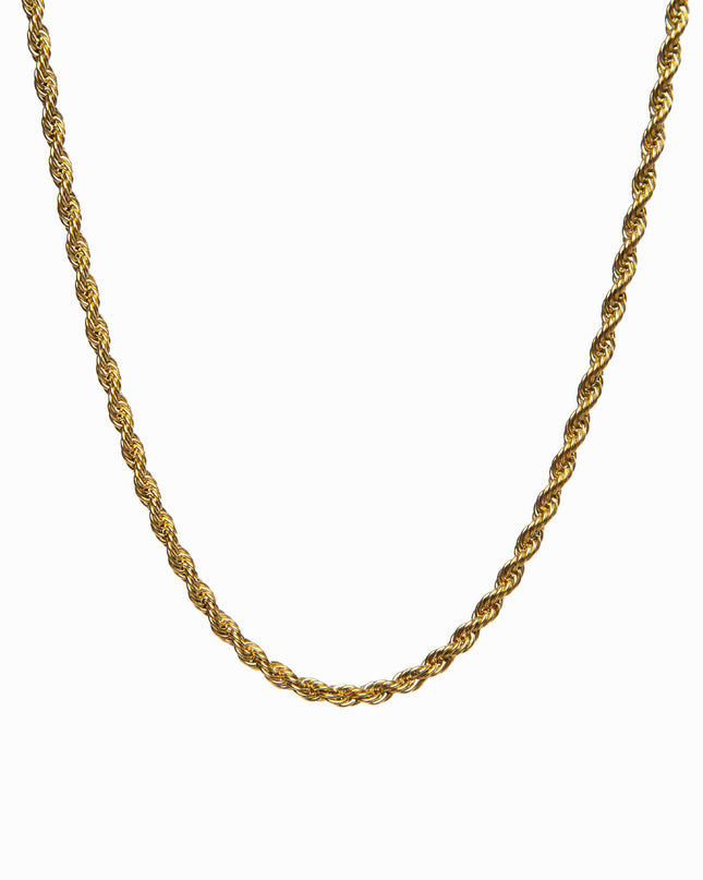 Collar de Cuerda con Cadena - Color Oro