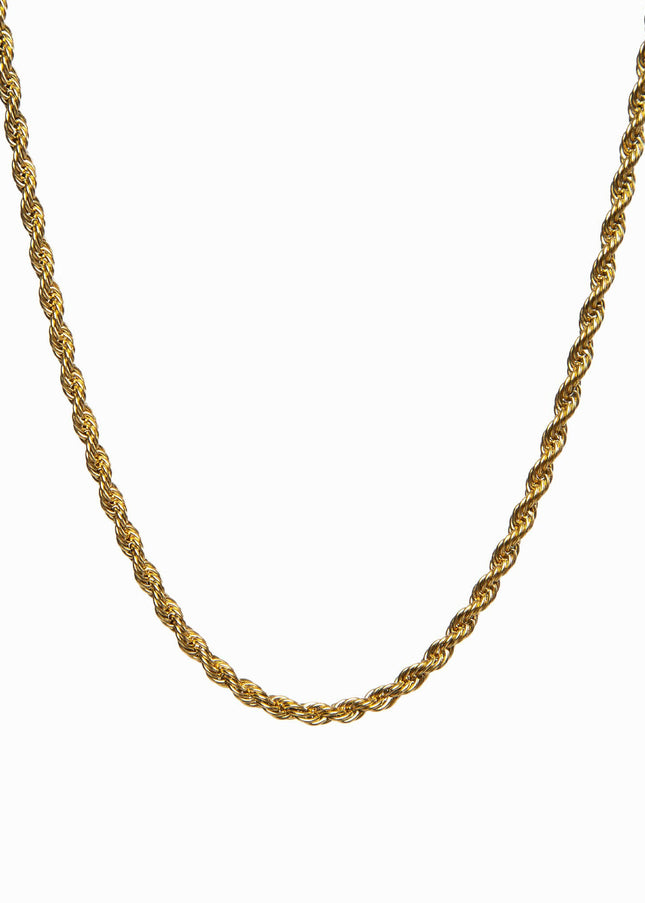 Collar de Cuerda con Cadena - Color Oro