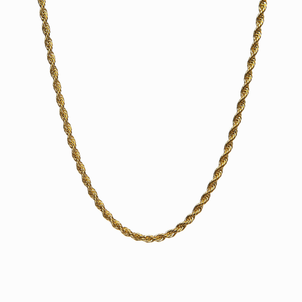 Collar de Cuerda con Cadena - Color Oro