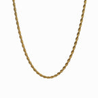 Collar de Cuerda con Cadena - Color Oro