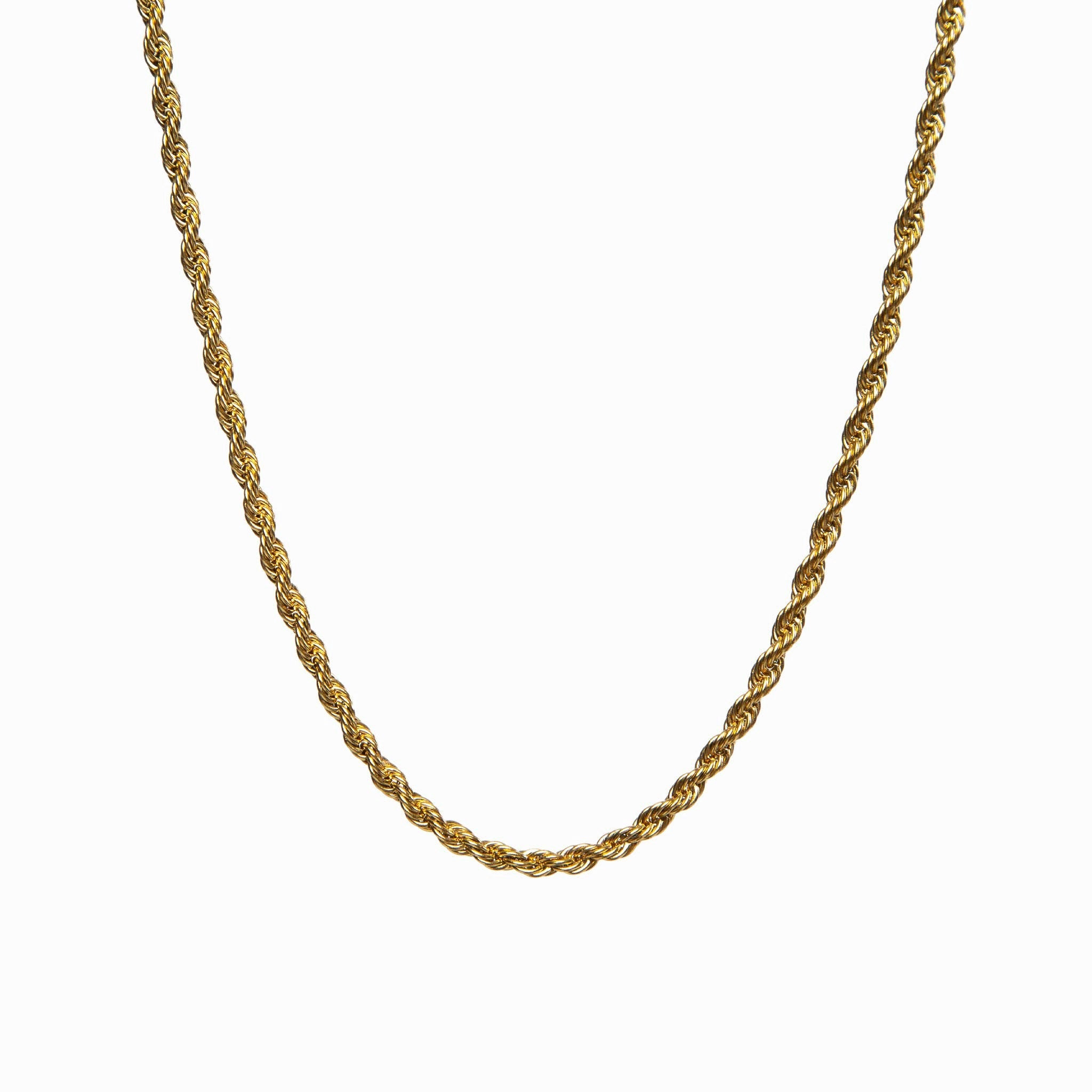Collar de Cuerda con Cadena - Color Oro