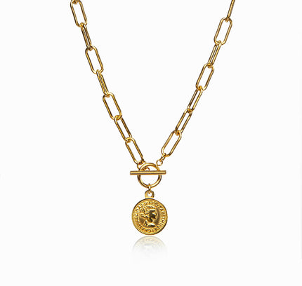 Collar Toggle de 10 Centavos en Oro