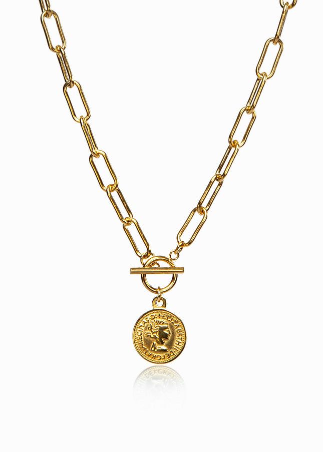 Collar Toggle de 10 Centavos en Oro