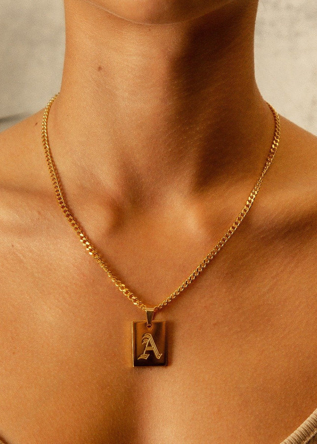 Collar Personalizado con Inicial en Estilo Vintage - Dorado